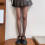 Women's Elegant Striped Floral Pattern Tights Soft-Brown 11
