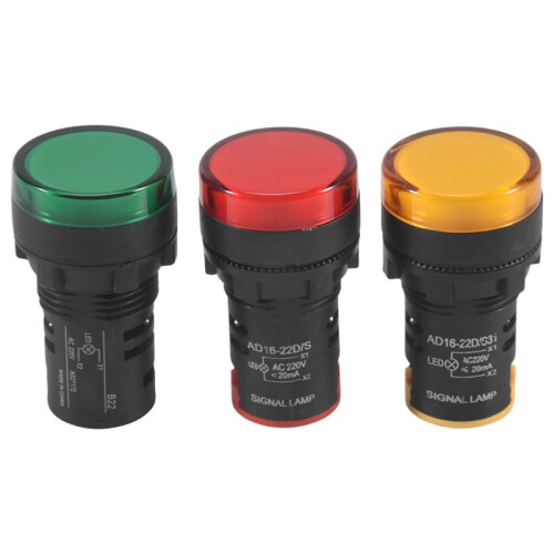 Red, yellow-green light lamp 22 mm LED  display panel AC 220 V 3 pcs