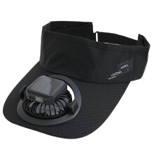 USB Rechargeable Cooling Fan Hat With Solar Powered And-Black
