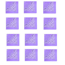 Couvre-chef foulard Bandana en coton, 12 pièces,-Violet clair
