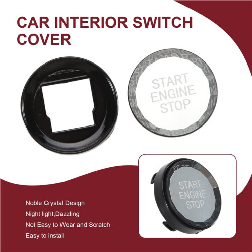 Car Interior  Cover Crystal One-Key Engine Start Stop Button Sticker Trim for - 3/5 Series E70 E90 E60 Black 1