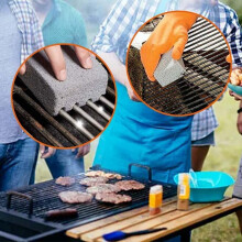 4Pack Grill Griddle Cleaning Brick Block,Grill Cleaning Brick,for Flat Tops, Griddles, Grills - Natural Lava Pumice Rock