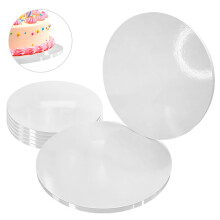 Kagebrætbund Hvid 28 cm 1,2 cm Sæt 5 stk. Kagetromle Rund Luxe Brand4Cake