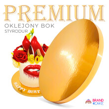 Kagebrætbund Guld 34 cm 2 cm Kagetromle Premium Brand4Cake