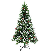 Sapin de Noël enneigé StarryLights avec baies de sorbier, 210 cm x 95 cm - élégant, dense et exceptionnellement festif