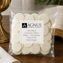 Altar Bread – White 1 1/8'' Communion Wafers, Pack of 250 | Premium People's Bread for Church Services, Eucharist, and Communion Hosts