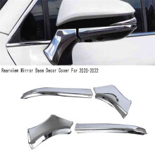 Car Side Door Mirror Trim Rearview Mirror Base Decor Cover for Harrier Venza XU80 2020-2022 LHD Silver