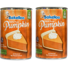 Bakeroo (Pack of 2) Tinned Pumpkin Puree (Pumpkin Pie Filling), 100% Natural - 425g