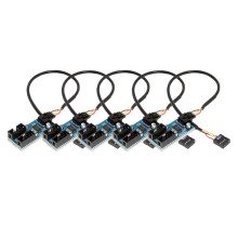 1to2 9Pin USB Splitter Motherboard Extension Cable 1 to 2 Header Adapter for PC Front Panel USB Connectors 5 Pcs