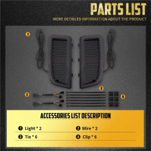 Motorcycle LED Lower Fairing Light Running Inserts Lamp for Touring Ultra Limited Street Road Glide 2014-2024