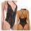 Erotisk sort blonde bodysuit, størrelse S 1