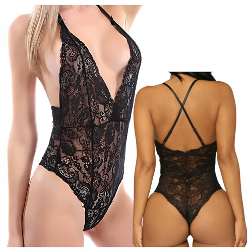 Erotisk sort blonde bodysuit, størrelse S