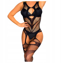 Body sexy con aperture, lingerie erotica nera
