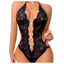 Body erotico sexy in pizzo, lingerie erotica da donna con schiena scoperta