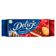 Delicje Szampańskie Svampekager med kirsebærgele overtrukket med chokolade 147 g