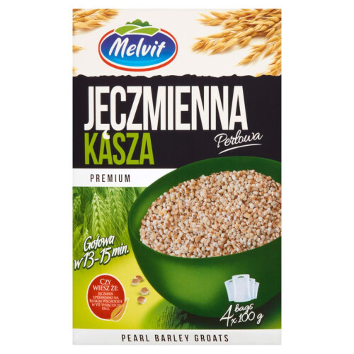 Melvit Premium Perlebyggryn 400 g (4 poser)