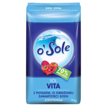o'Sole Vita-salt med kalium, reduceret natriumindhold, joderet 1 kg