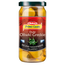 Primo Gusto Melissa Store Græske Oliven Håndfyldte Jalapeño 240 g