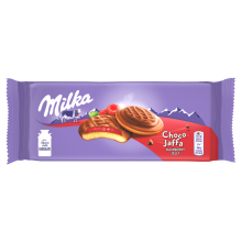 Milka Choco Jaffa Svampekager med hindbærgelé overtrukket med mælkechokolade 147 g
