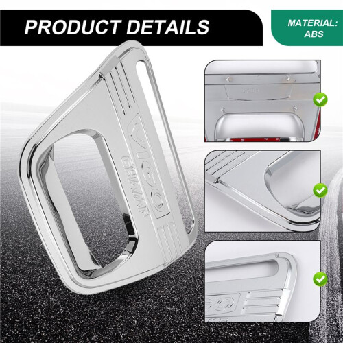 Car ABS Chrome Design Tail Gate Trim Rear Handle Insert for  Hilux Vigo 2008-2014 2
