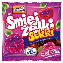nimm2 Śmiejżelki Sokki -hedelmähyytelöt, joissa on vitamiineja, makea hedelmätarha 90 g