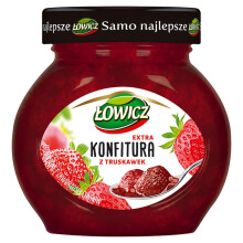 Łowicz Ekstra Jordbærmarmelade med Reduceret Sukkerindhold 240 g