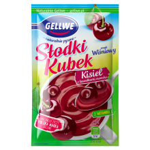 Gellwe Słodki Kubek Gelé med frugtstykker, kirsebærsmag, 28 g