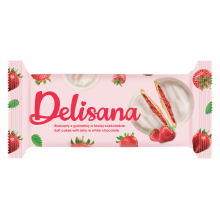 Delisana Keksejä mansikkahyytelöllä valkosuklaassa 135g