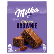 Milka Chokoladebrowniekager med chokolade og mælkechokoladestykker 150 g (6 stk.)