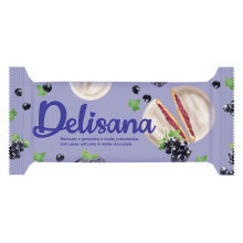 Delisana Mustaherukkahyytelökeksit valkosuklaalla päällystettynä 135g