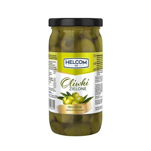 Helcom Udstenede Grønne Oliven - 230g Glas