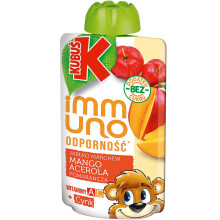 Kubuś Immuno Resistance Æble mango gulerod appelsin acerola mousse 100 g