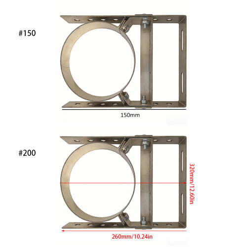 Oxidation Proof Metal Chimney Pipe Support 1.8MM Thick-200 1