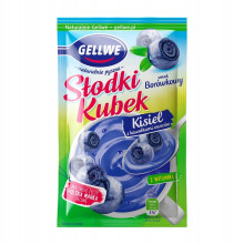 Gellwe Słodki Kubek Gelé med frugtstykker, blåbærsmag, 28 g