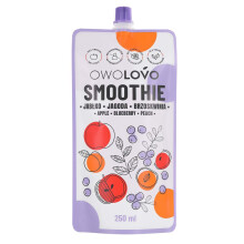 Æblesmoothie med blåbær og ferskner 250 ml
