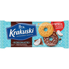 Krakuski Kokonatki Kookoskeksejä maitosuklaassa 174 g