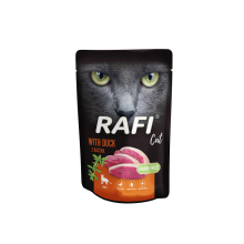 Rafi Vådfoder til katte med and i en 100 g pose