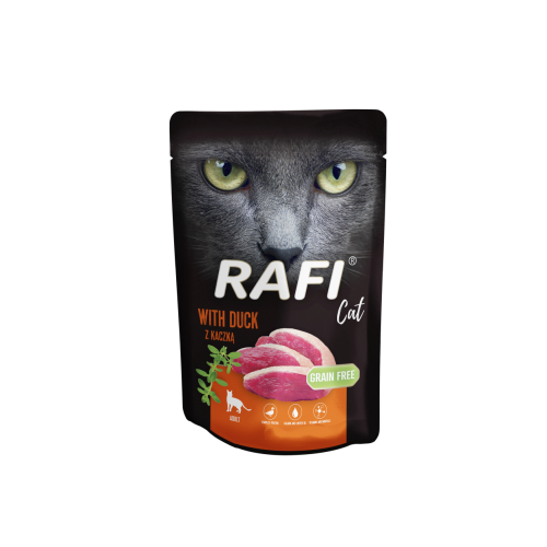 Rafi Vådfoder til katte med and i en 100 g pose