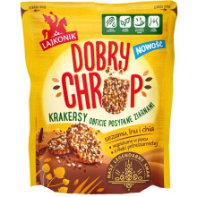 Lajkonik Dobry Chrup-kiks drysset rigeligt med sesam-, hørfrø- og chiafrø 100 g