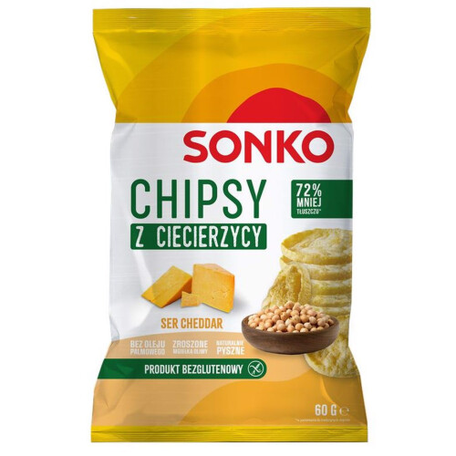 Sonko Kikærtechips med Cheddarost 60 g