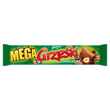 Grześki Mega Orzechowe vaffel med lag af nøddecreme i mælkechokolade 48 g