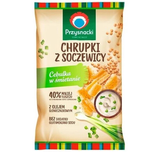 PRZYSNACKI Linsechips med løg i fløde 80 g