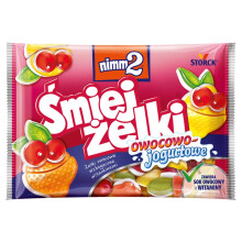 nimm2 Śmiej Frugt-Yoghurtgeléer Frugtgeléer beriget med vitaminer 100 g
