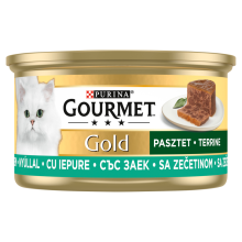 Gourmet Gold -kissanruoka, patee kaninpaloilla, 85 g