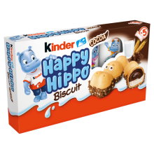 Kinder Happy Hippo Kakao Sprød vaffel med mælke- og kakaofyld 103,5 g (5 stk.)