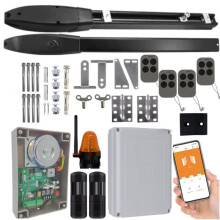 Dobbeltfløjet portmotor DE300WiFI 2x3m 400kg Fotoceller Lampe 4x Fjernbetjening
