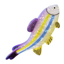 Rainbow Colored Fish Tail Hair Clip PVC Hair Barrette-Purple