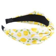 Fruit Pattern Fabric Headband Knotted Hairband For Women-White