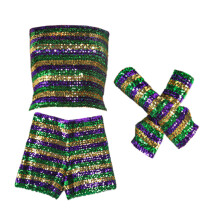 Sequins Mardis Gras Costume Mardis Gras Tube Top-Two rows M