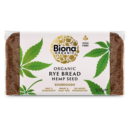 Biona Organic Rye Hempseed Bread, 500g